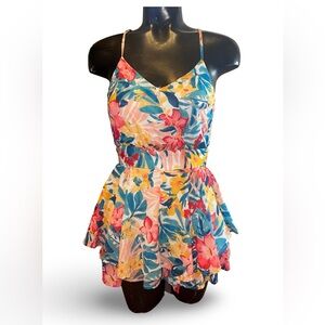 Allison & Kelly Floral Romper Multicolor Size XS